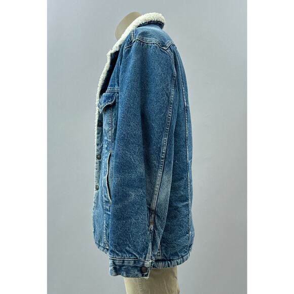 Vintage Levi's 80s 90s Sherpa Lined Denim Trucker Jacket Blue Men's Size 42R - Picture 8 of 14